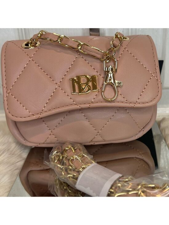 Badgley Mischka Handbags - BADGLEY MISCHKA BLUSH FAUX LEATHER MINI BAG